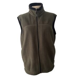 Timberland Olive Green Polartec Fleece Vest in XS – Zip-Up Vintage Outdoor Layer